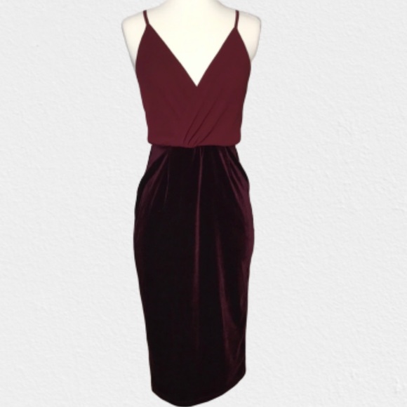 burgundy velvet cocktail dress
